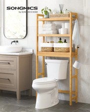 3-Tier Bamboo Over The Toilet Storage Rack Bathroom Organizer Adjustable Shelf