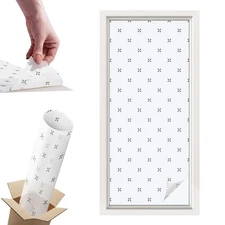 Frosted Window Film Self Adhesive Privacy Geometric Crosses Textures