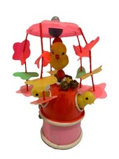 1940's Vintage Celluloid Wind-Up Mechanical Hungry Chicks Made in Japan Working