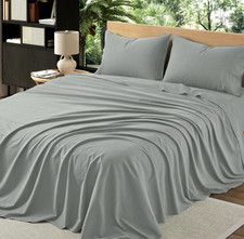 4Pcs Organic Linen Sheets King Size, 100 French Linen from Normandy