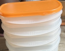 Tupperware halbes Frische Kabinett Cool n fresh Aufschnitt Box 3 x 300 ml orange