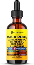 Organic Maca Root Liquid Drops Ashwagandha Fenugreek Beet Root and L-Arginine