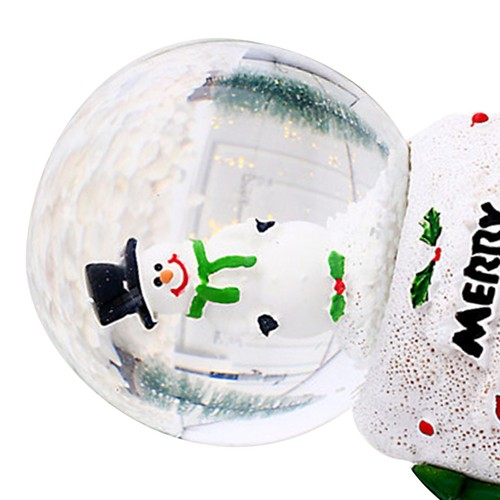 (Snowman Small)Christmas Glowing Crystal Ball English Glass Ball Desktop