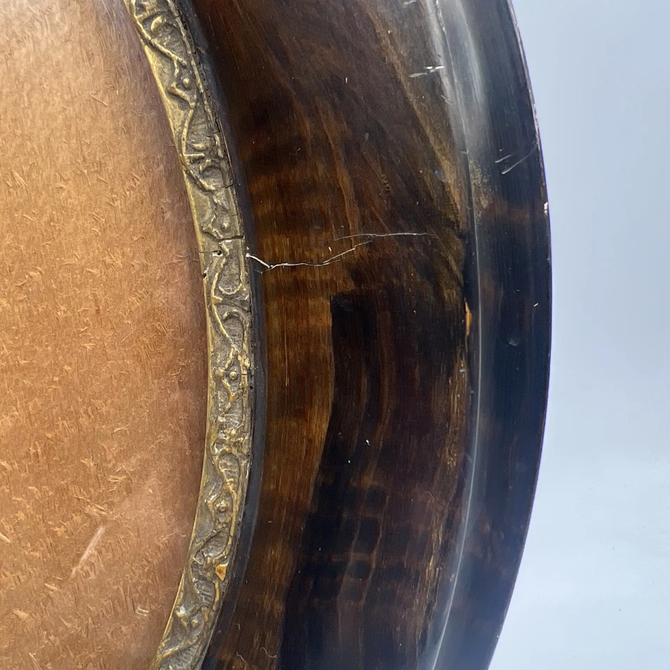 Antiguo marco de fotos de madera ovalado forro dorado dorado 12,25 x 14,25" rococó Foto 3 de 4