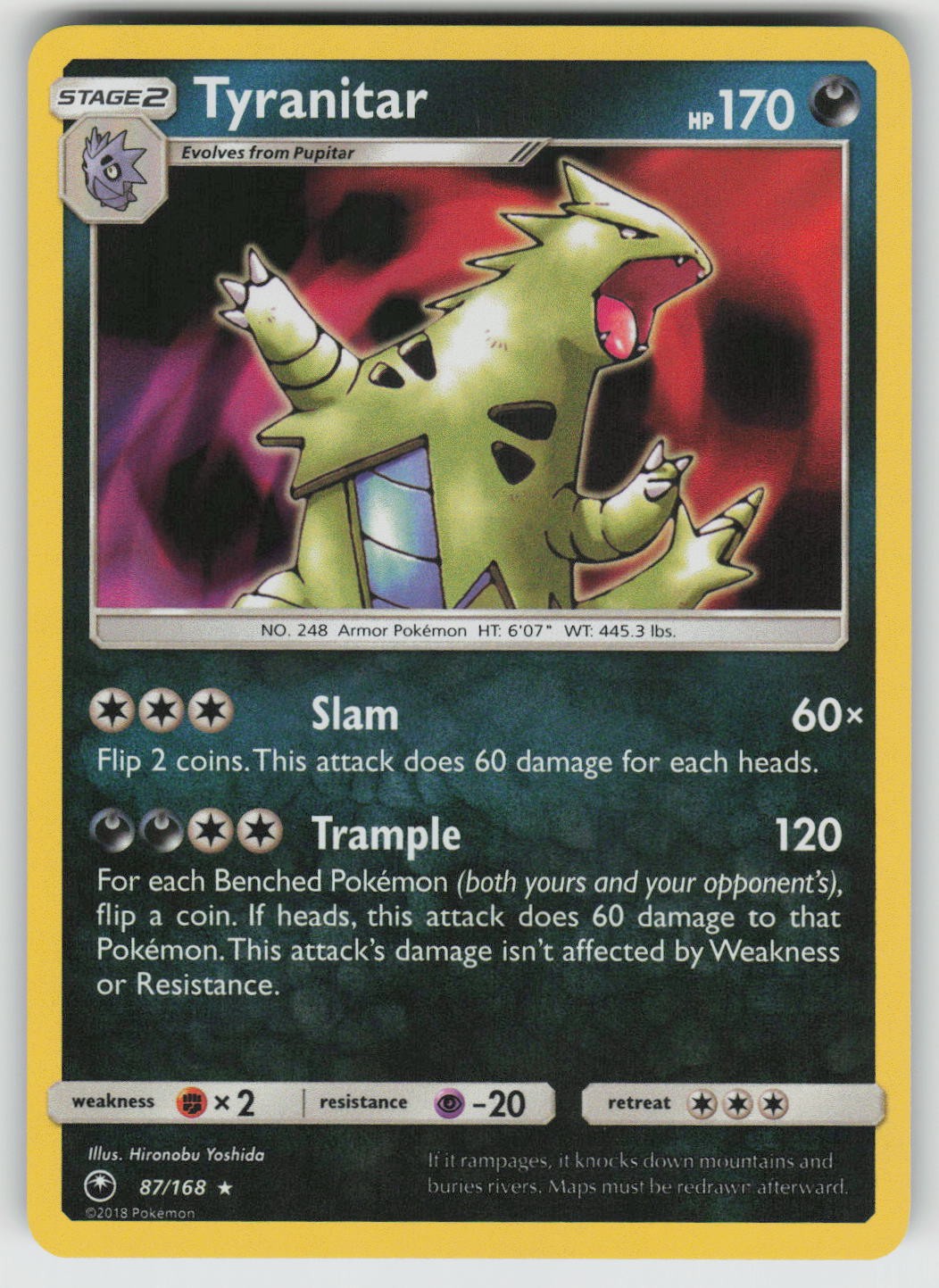 Tyranitar 87/168 Holo Rare Celestial Storm Pokemon Holo Near Mint