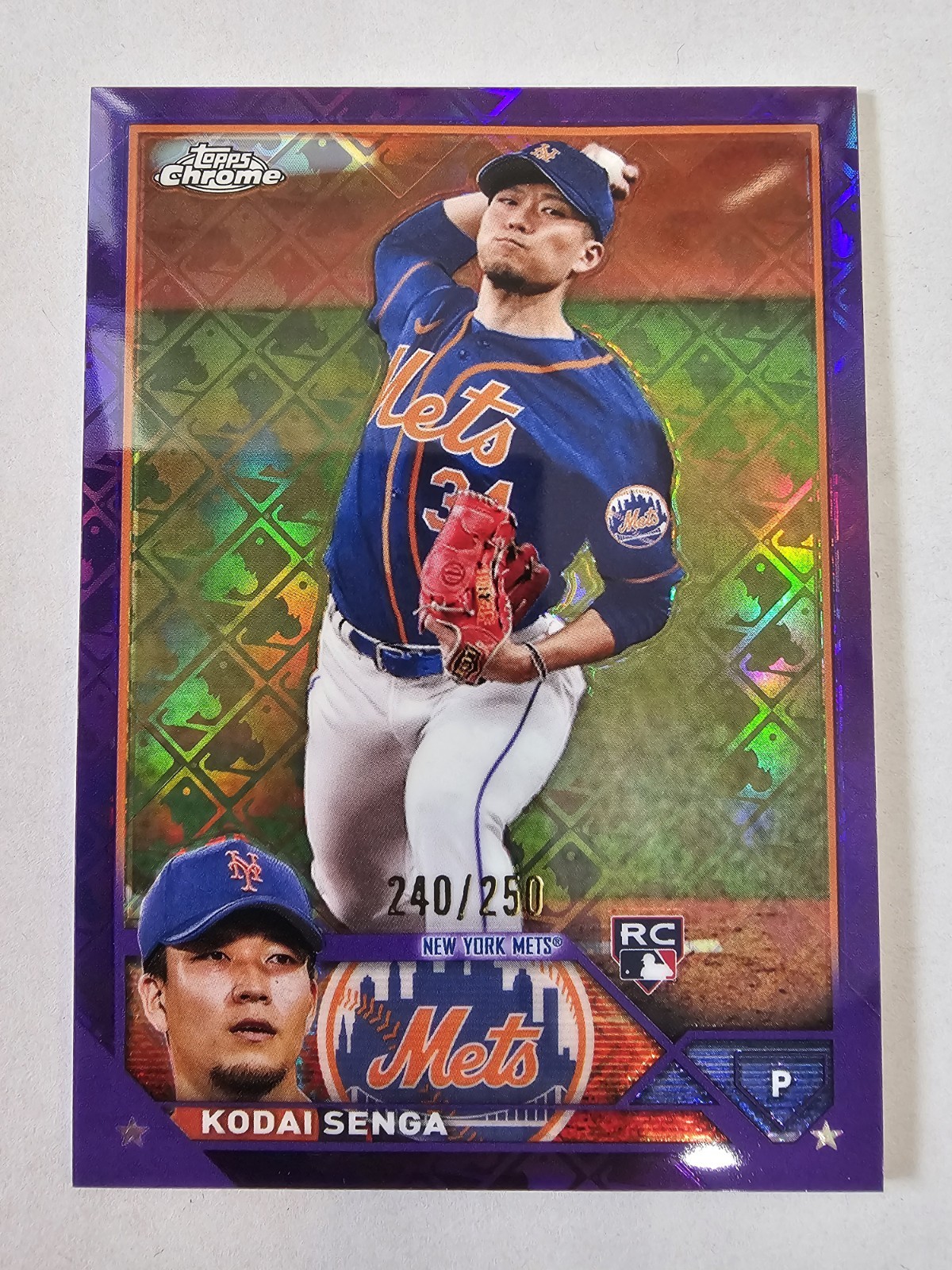 2023 Topps Chrome Logofractor #217 Kodai Senga Purple Rookie /250