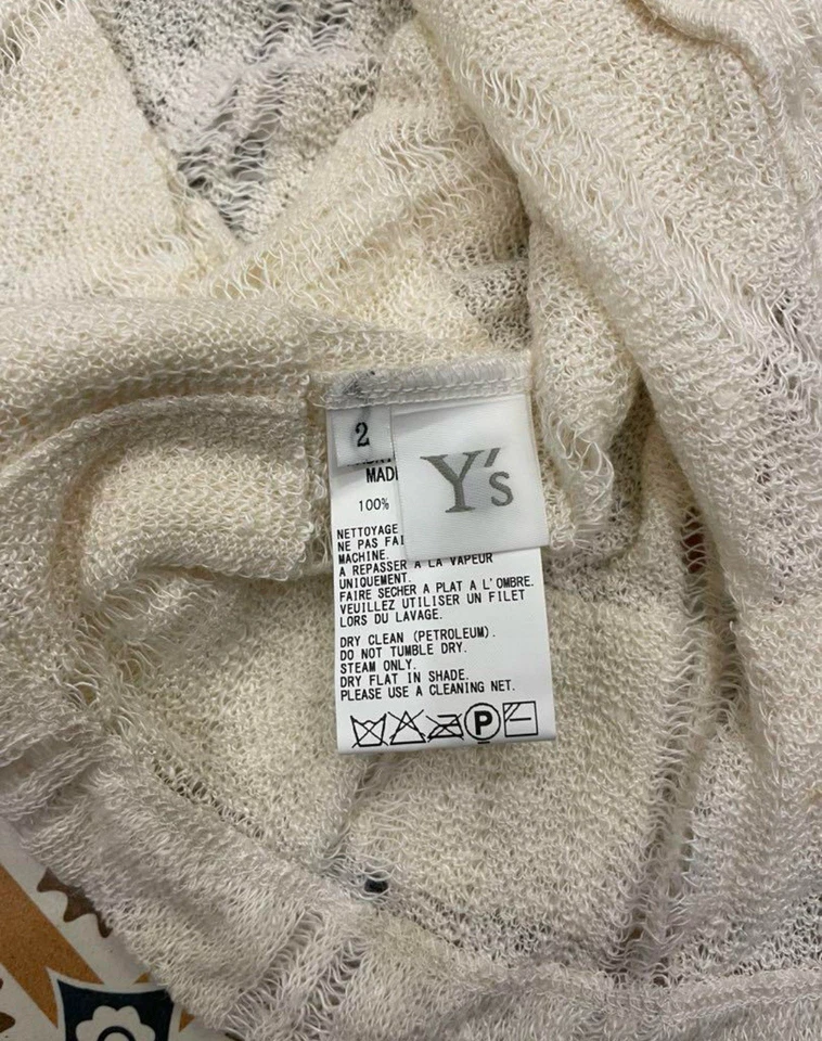 Cárdigan corto a rayas marfil 1 Y's Yohji Yamamoto talla 2 Foto 4 de 4