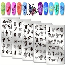 1set Stainless Steel Nail Art Templates Template Tool Rectangle Angel