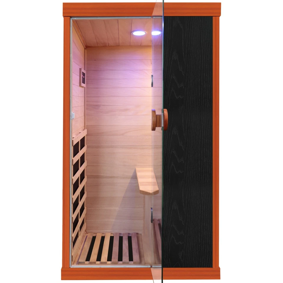 Indoor 1 Persons Sauna Room Far Infrared Hemlock Wood Saunas Detox Therapy 800W - Image 4 of 4