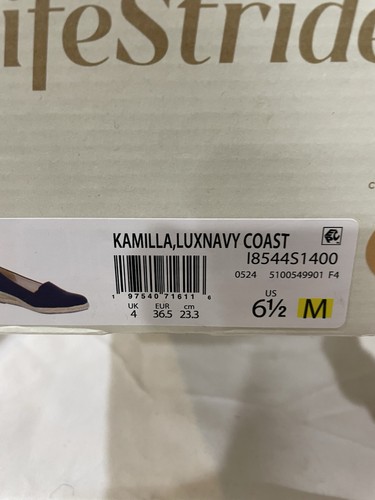 LifeStride Women's Kamilla Wedge Espadrilles Lux Navy Fabric, Size 6.5 M - Picture 6 of 6