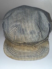 Hickory Stripe DENIM ENGINEERS XL HAT Union Made Workwear USA Vintage