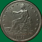 1877-CC Trade Dollar Very Fine VF Coin, Damaged #36589