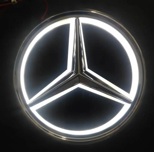 Chrome LED Grill Emblem Star Light For Mercedes Benz - 18.2CM Twist-Type Front Logo Light