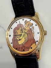 Disney Lion King Timex Watch Simba  Mufasa Gold Tone Vintage 1990s - CLEAN
