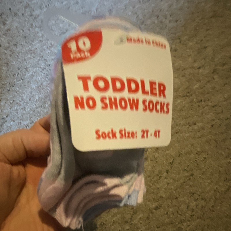 Toddler Unisex No-Show Socks 10-Pair Multipack Size 2T-4T Multicolor
