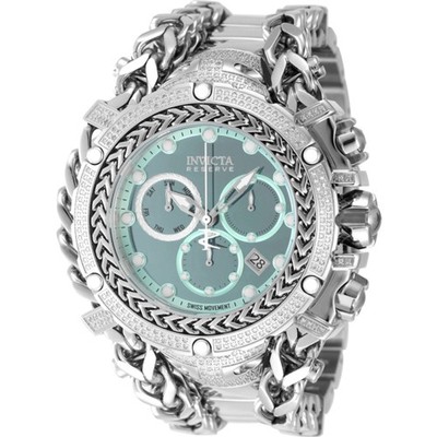 Invicta Men's Watch Gladiator Chronograph Turquoise Dial Silver