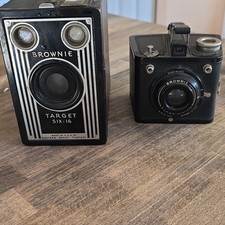 Kodak Brownie Target Six-16  Flash Six-20 Black Vintage Box Cameras