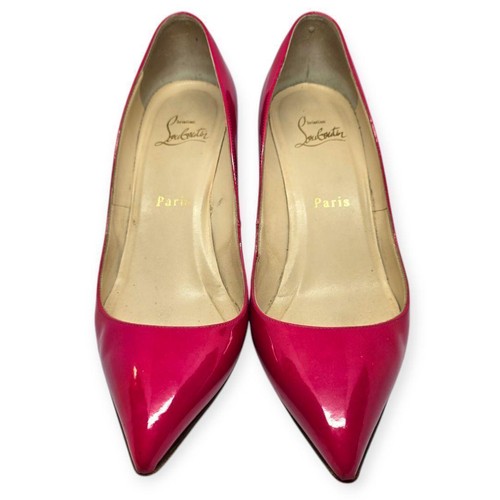 Christian Louboutin decolte tacco alto smaltate EU 37 rosa dal Giappone 0111256K Auth - Foto 16 di 24