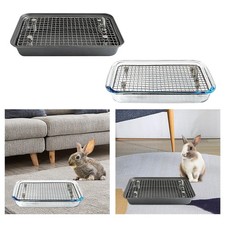 Small Animal Toilet Pan Litter Toilet with Grid Pet Toilet Pee Pan Tray for