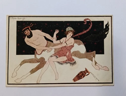ANCIENT GREECE ORIGINAL  ANTIQUE VINTAGE RISQUE POSTCARD  JOSEPH KUHN-REGNIER ,