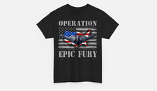 Operation Epic Fury Patriotic America US Flag Military American Fighter T-Shirt