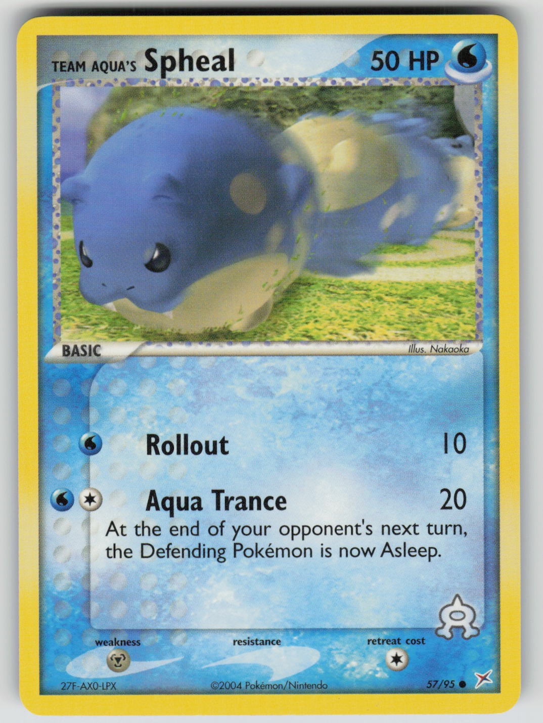 Team Aqua's Spheal 57/95 Common Team Magma vs Team Aqua Pokemon NM