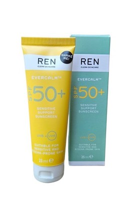 REN Clean Skincare Evercalm LSF 50+ Sensitive Support Sonnencreme 25ml NEU