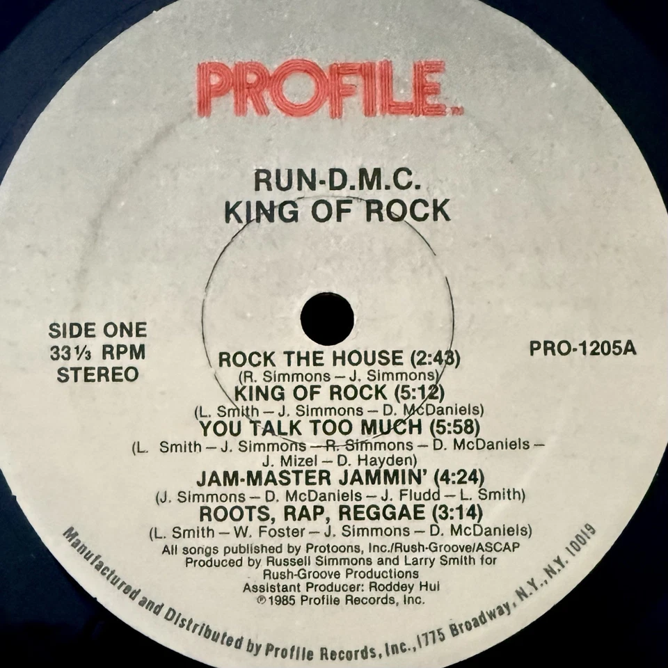 RUN DMC - King of Rock 1985 OG LP Vinyl Profile Records 1st Press No Barcode - Image 4 of 4