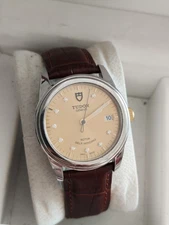 Tudor Glamour Date 10-D Champagne Dial 55003 Men's Watch Automatic 36mm