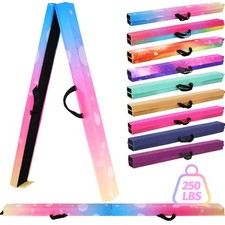 6FT/9FT Folding Balance Beam for Kids- Gymnastics Foam Floor Beam,Anti-Slip B...