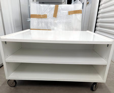 Couchtisch IKEA weiß auf Rollen, mit Glasplatte, quadratisch