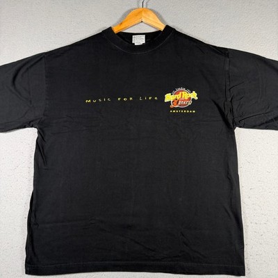 Hard Rock Cafe Amsterdam 30 Years World Tour Black Heavy Tee Mens XL T-Shirt