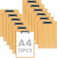 Klemmbrett A4 Holz 12 StüCk Metalklemme Clipboard Schreibbrett FüR BüRo Schule