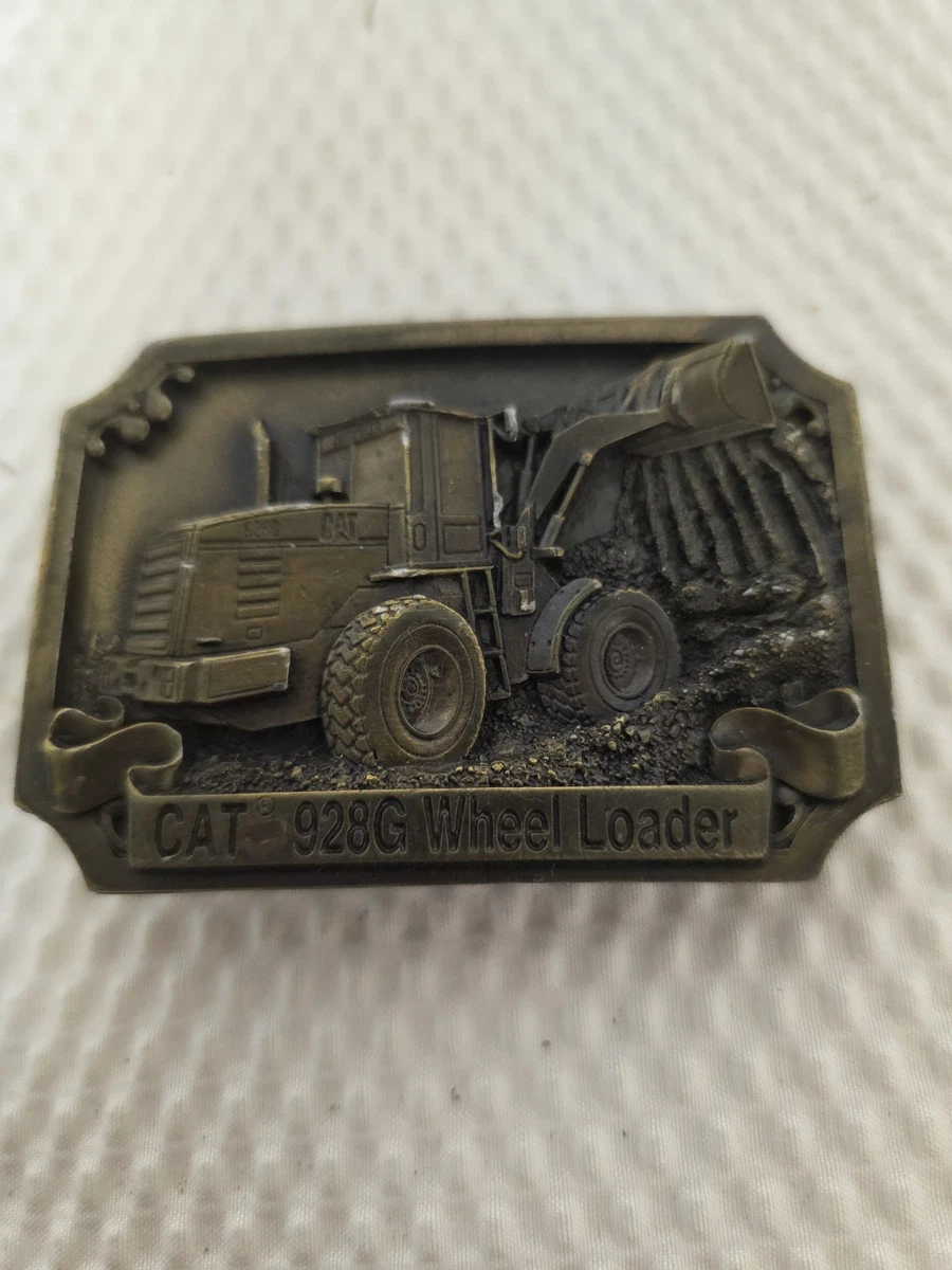 Vintage CAT Road Builders Belt Buckle Caterpillar Heavy Equipment‎ 1992 Pewter Vintage Caterpillar CAT Backhoe Loaders Ltd Edition Pewter  main image 2