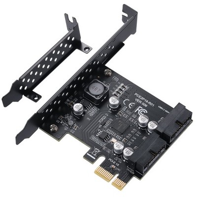 BEYIMEI PCIe 1x to 2-Port 19-Pin Header Expansion Card, PCIE USB3.0 19PIN