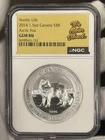 2014 Canada Arctic Fox 1.5oz Silver $8 Nordic Life NGC GEM BU Thick Holder Coin