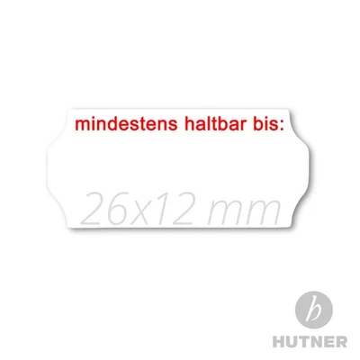 HUTNER 15.000 Preisauszeichner Etiketten 26x12 mm weiss MHD perm
