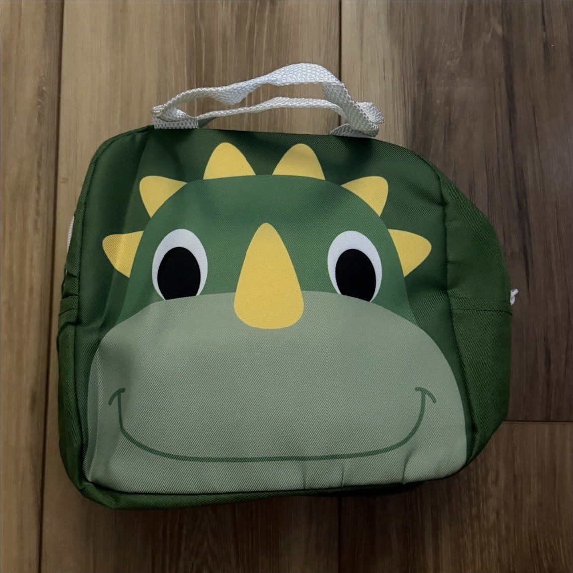 Kids Green Yellow Dinosaur Insulated Lunch Bag with Handle
