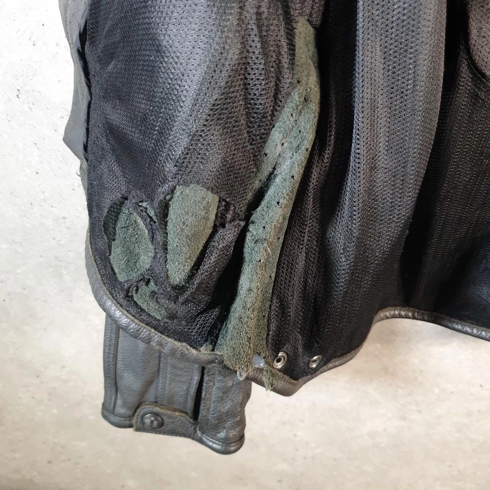 Vintage Icon Motorhead Armoured Motorbike Leather Biker Jacket Mens XL Black - Image 3 of 4