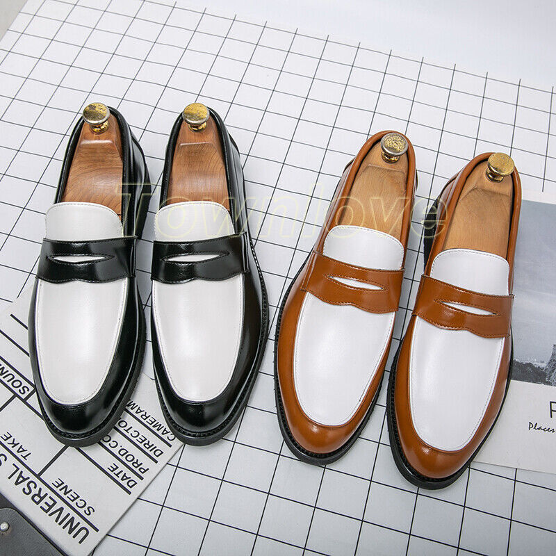 Men Loafer Color Block Shoes Dress Shoes Slip-on Penny  display picture 1