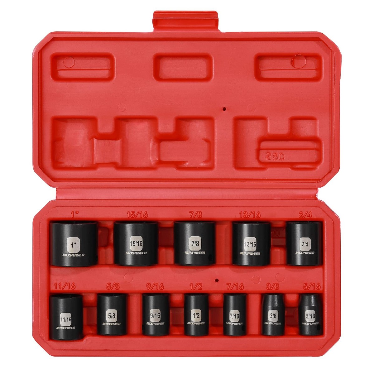 ●AFTERSHOCK 12 Pieces 3/8inch Drive Shallow Impact Socket Set 5/16 To 1
