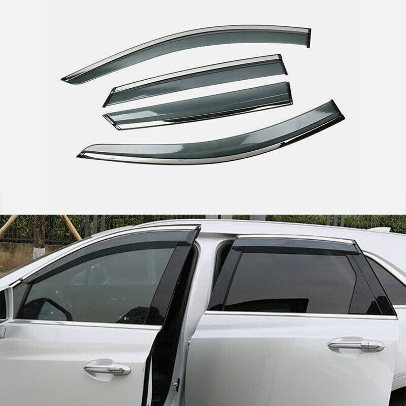 For Cadillac XT4 2019-24 ABS Black Side Window Visor Shades Sun Rain Guard 4x