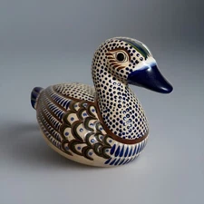 Tonala Mexico One Of A Kind Handcrafted pottery duck 7x8”