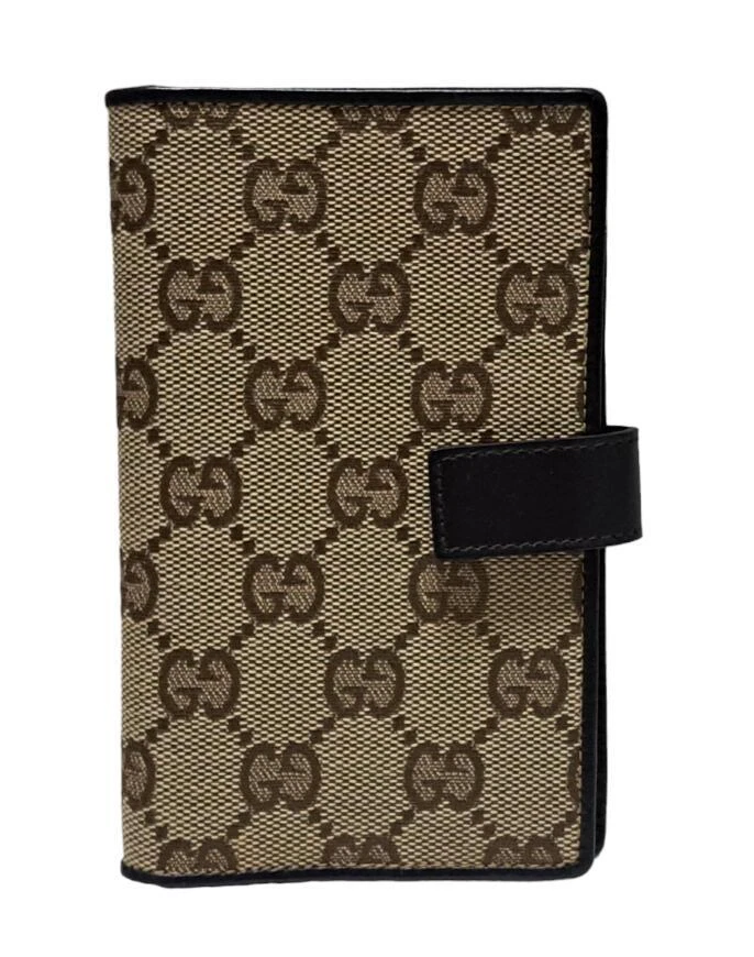 Authentique GUCCI Diary Dayplanners Mini 6 GG toile beige femmes