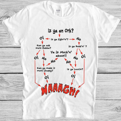 Ork Flow Chart Waagh Decision Decishun Funny Meme Gift Tee T Shirt M1171
