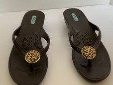 Okal Flip Flops Color Brown MADE IN USA SZ 9