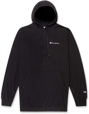 NWT Champion Mens Jersey Pullover Logo Hoodie Lightweight Black Size M $65 Y114