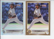 (2) 2022 Topps Update Dinelson Lamet Gold /2022 +Rainbow Foil #US18 Padres