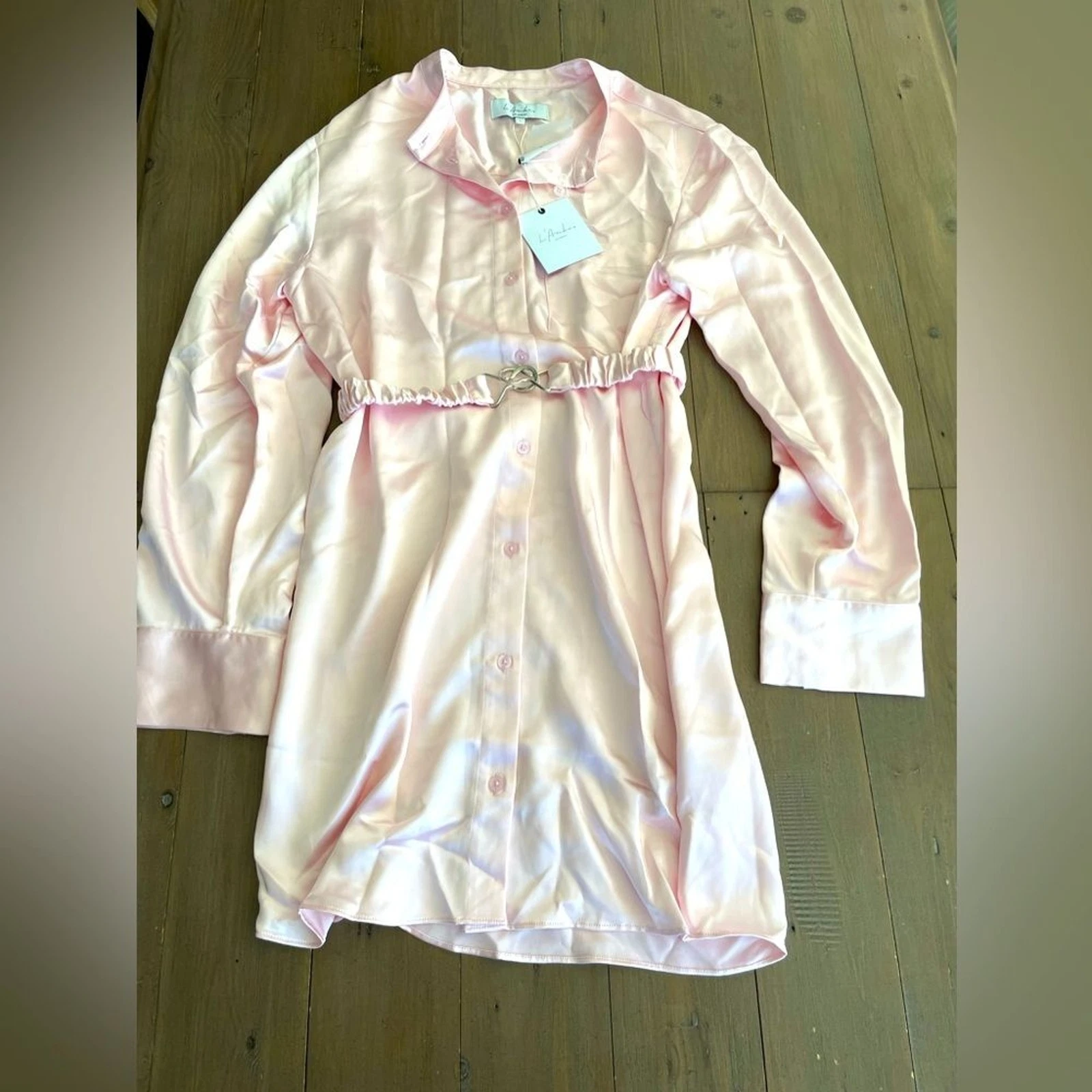 VALENTINO Mini Abito Donna L'Academie x Revolve Valentina Blush Rosa Satino Nuovo con etichette