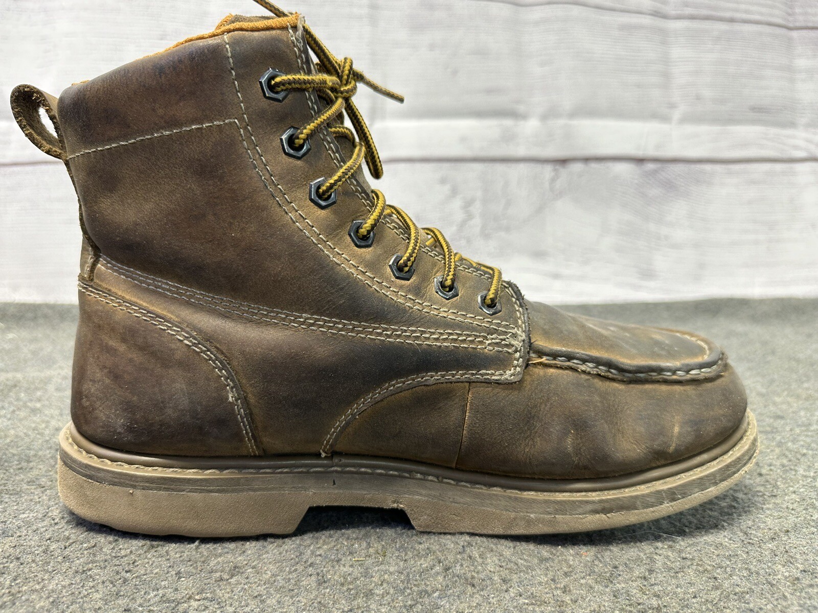 Ridgecut Men's Work Boots YMF2105 Waterproof Tough Wear Brown Leather Size 12W eBay